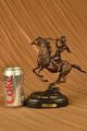 Skulptur Bronze Remington Krieg Art Deco Ureinwohner Amerikas Reitet Pferd Antike Bild 3