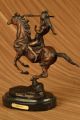 Skulptur Bronze Remington Krieg Art Deco Ureinwohner Amerikas Reitet Pferd Antike Bild 7