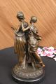 2 Frauen Bronze Skulptur Figur Klassische Kunst Heim Dekoration Antike Bild 11