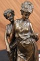 2 Frauen Bronze Skulptur Figur Klassische Kunst Heim Dekoration Antike Bild 8