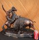 Bronze - Skulptur Signiert Theodor Ureinwohner Amerikanisch Jäger Antike Bild 1