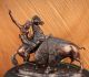 Bronze - Skulptur Signiert Theodor Ureinwohner Amerikanisch Jäger Antike Bild 2