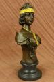 Bronze Skulptur Schöne Dame Art Nouveau Goldpatina Statue Figur Antike Bild 10