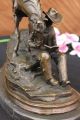 Alte West Cowboy Mit Pferd Bronze - Skulptur Der Westlichen Kunst Remington Antike Bild 9