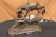 Alte West Cowboy Mit Pferd Bronze - Skulptur Der Westlichen Kunst Remington Antike Bild 2