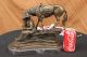 Alte West Cowboy Mit Pferd Bronze - Skulptur Der Westlichen Kunst Remington Antike Bild 3