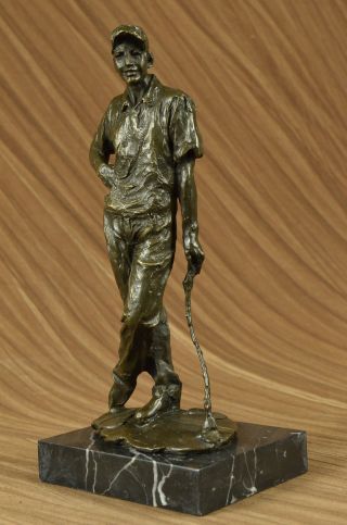 Tigerholz Männliche Golfer Sporterinnerungsstücke Golfclub Art Pga Bronze Marmor Bild