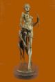 Singiert E.  Mccartan Bronze - Diana Die Jägerin Hunde Statue / Diana Mit Wolfshund Antike Bild 1