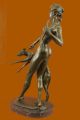 Singiert E.  Mccartan Bronze - Diana Die Jägerin Hunde Statue / Diana Mit Wolfshund Antike Bild 6