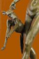 Singiert E.  Mccartan Bronze - Diana Die Jägerin Hunde Statue / Diana Mit Wolfshund Antike Bild 8