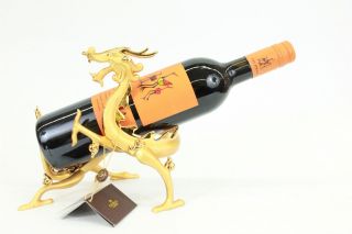 24k Echt Vergoldet Bronze Golden Dragon Wein - Halter Skulptur Figurine Bild