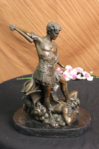 Erzengel Michael Gegen Teufel Guido Reni Bronzeskulptur Kirche Religion Figur Bild