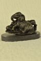 Skulptur Bronze Animal Kingdom Elefant Mutter Antike Bild 1