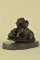 Skulptur Bronze Animal Kingdom Elefant Mutter Antike Bild 2