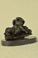 Skulptur Bronze Animal Kingdom Elefant Mutter Antike Bild 4
