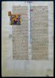 Gotische Bibel Handschrift Blatt Pergament Paris Frankreich Gold Initiale 1280 Antike Bild 1