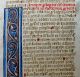 Gotische Bibel Handschrift Blatt Pergament Paris Frankreich Gold Initiale 1280 Antike Bild 3