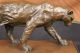 Selten Jaguar Panther Leopard Cougar Große Katze Auto Collector Bronze Marmor Antike Bild 3