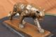 Selten Jaguar Panther Leopard Cougar Große Katze Auto Collector Bronze Marmor Antike Bild 6