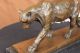 Selten Jaguar Panther Leopard Cougar Große Katze Auto Collector Bronze Marmor Antike Bild 7