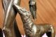 Skulptur Marmorstatue Signiert Ernst Seger Natives Indisches Mädchen Hund Bronze Antike Bild 3