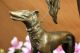 Skulptur Marmorstatue Signiert Ernst Seger Natives Indisches Mädchen Hund Bronze Antike Bild 4