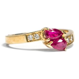 Wunderbarer Ring Mit Rubinen & Diamanten Aus 585 Gold Diamant Rubin Ruby Diamond Bild
