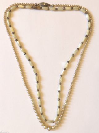 2 Halsnahe Perlenketten 20 / 21 Cm,  1 X 835 Si,  Um 1930 Bild