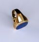 Gold - Ring 585 Mit Lapis Lazuli Stein - Herren - Gestempelt - Gelbgold - Ca 7 Gr. Ringe Bild 1