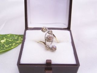 Diamant - /altschliff - Brillantring: Handarbeit Um 1910: 585er Gold: Gr.  : 53/16,  8 Bild