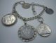 Schwere Silber Münz Charivari Mit 5 Gefassten Silbermünzen Uhren Bild 8
