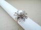 Toller Art Deco Perle Silber Ring,  925 Gepunzt,  Handarbeit,  Top Ringe Bild 6