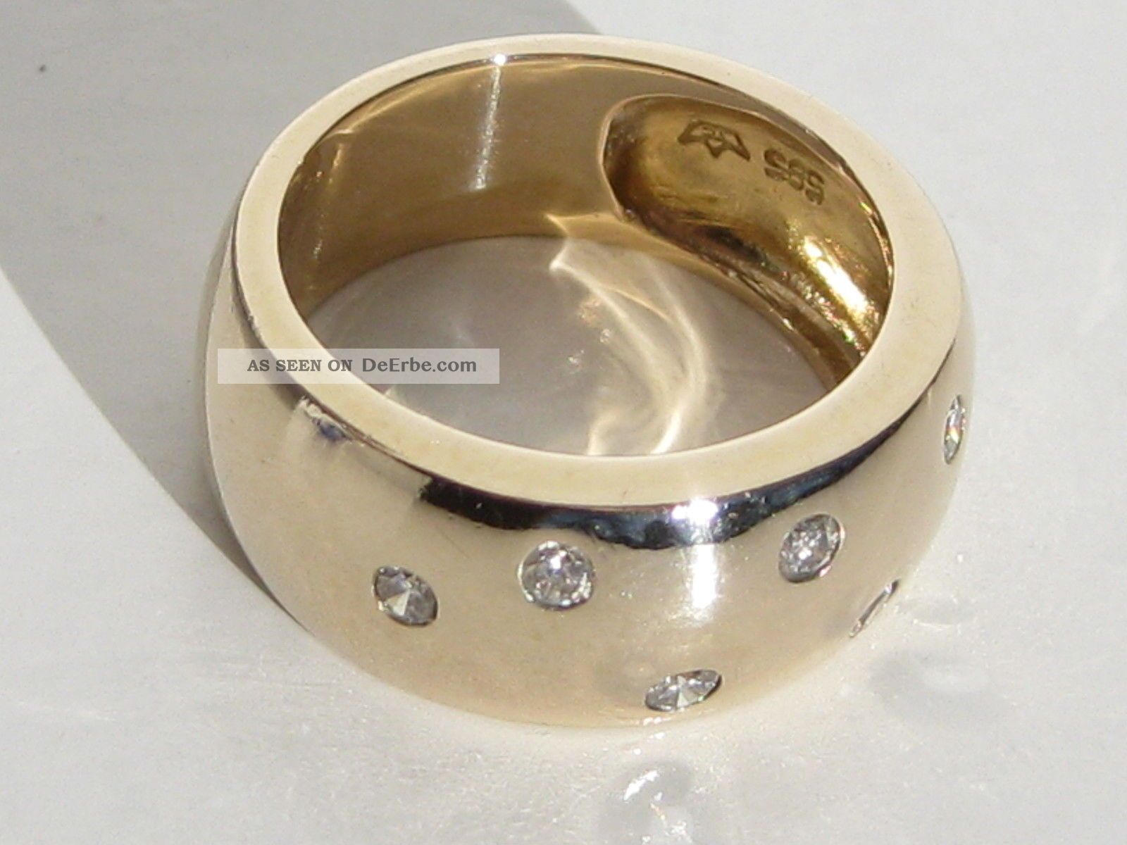 Massiver 585 Diamant Gelbgold Ring Goldring Ehering Verlobungsring Gold Ring Ringe Bild