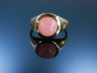 Ring Gold 375 Pink Opal Cabochon Pinkopal Opalring Rosa England Um 2005 Bild