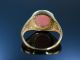 Ring Gold 375 Pink Opal Cabochon Pinkopal Opalring Rosa England Um 2005 Ringe Bild 2