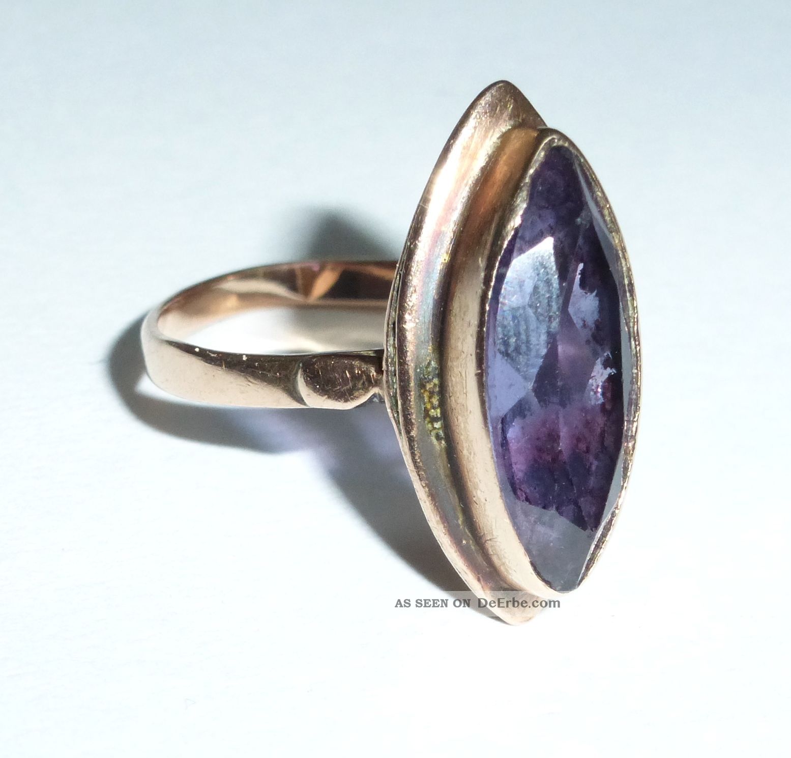 Hochwertiger Antikschmuck Ring Schmuck 750/18 Karat Gold Saphir Farbe Wechseln Ringe Bild