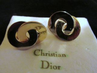 Christian Dior Ohrclips Creolen Ohrringe Silber - Vergoldet - Plated - HÜbsch Bild