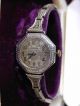Tolle Vintage Bulova Damenuhr 14k Weißgold Gf Ziseliert Octagon Orig.  Goldband Uhren Bild 3