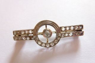 Prachtvolle Brosche Jugendstil Art Nouveau W - Gold 585 Mit Diamanten 0,  75 Carat Bild