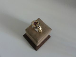 Alter Rotgold - Ring Mit Rubin,  750er Gold Bild
