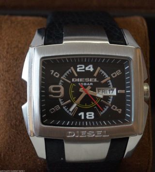Seltene Diesel Herren Armbanduhr Chronograph Mit Lederarmband Watch Uhr Bild