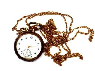 Silberne Damentaschenuhr Mit Uhrenkette 8ql3136 Bild