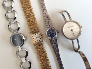 Antik Armbanduhren Damen Gold Silber Bastler Schmuck Swiss Vintage Mode Klassike Bild