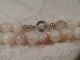 Kette Collier Kugeln Muschel Perlmutt Beige Weiß Rosa Poliert Silber 79 Cm 1970 Ketten Bild 6