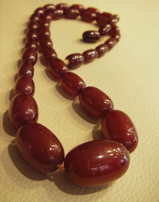 Antik Cherry Amber Bakelit Olive 31 Gramm 53 Cm Art Deco Bild