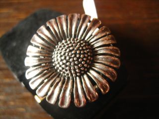 Schwerer Moderner Designer Blüten Ring 925er Silber Blume Blüte Margarite 18 Mm Bild
