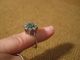 Alter Ring Mit Smaragd & 8 Diamanten /750er Weisgold Ringe Bild 1
