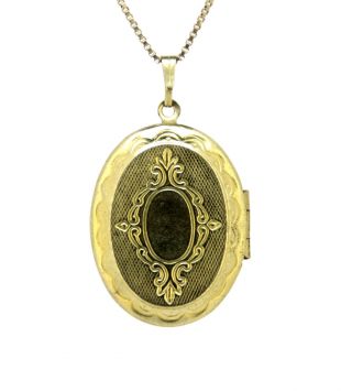 Antikes,  Ovales Medaillon Aus Vergoldetem Messing Bild