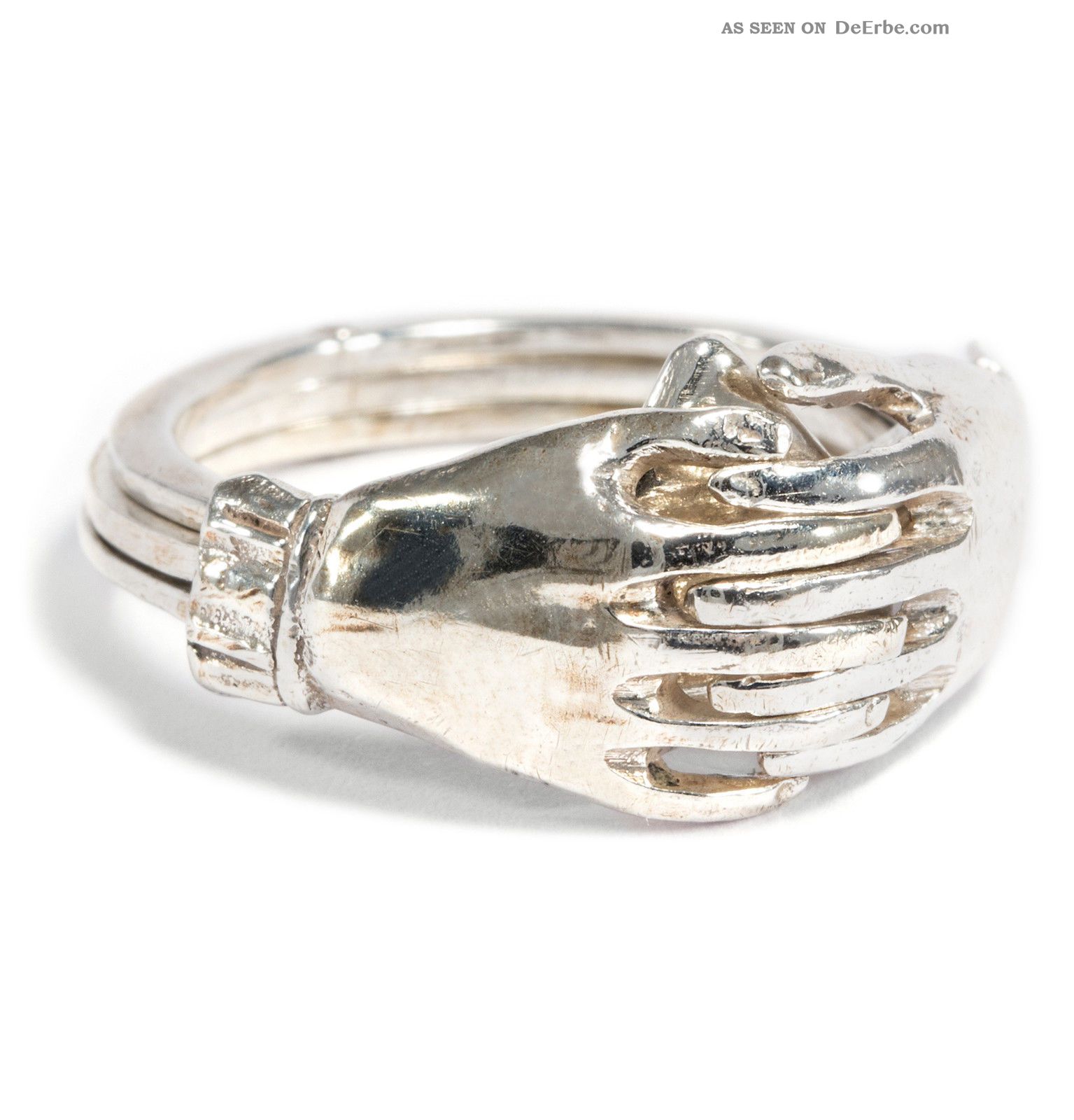 Mein Herz In Deinen Händen: Biedermeier Gimmel Ring In Silber,  Verlobungsring Ringe Bild