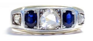 Ein Juwel Der Belle Époque: Saphir & Diamant Ring,  Um 1910,  585 Gold Diamantrose Bild